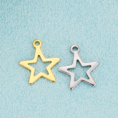 Classic Stainless Steel Pentagram Openwork Pendant for DIY Jewelry Accessories