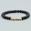 Classic Round Color Block Stone Copper Beaded Bracelet