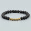 Classic Round Color Block Stone Copper Beaded Bracelet