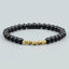 Classic Round Color Block Stone Copper Beaded Bracelet