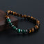 Classic Round Malachite & Tiger Eye Natural Stone Beaded Bracelet for Men and Women