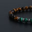 Classic Round Malachite & Tiger Eye Natural Stone Beaded Bracelet for Men and Women