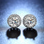 Classic Round Sterling Silver Moissanite Inlay Stud Earrings