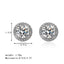 Classic Round Sterling Silver Moissanite Inlay Stud Earrings