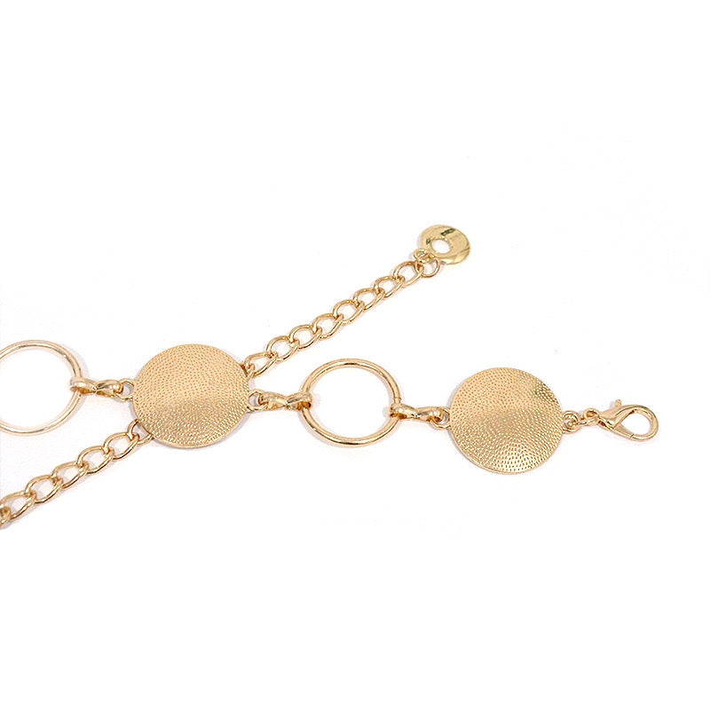 Classic Solid Color Alloy Women's Circle Chain Belt