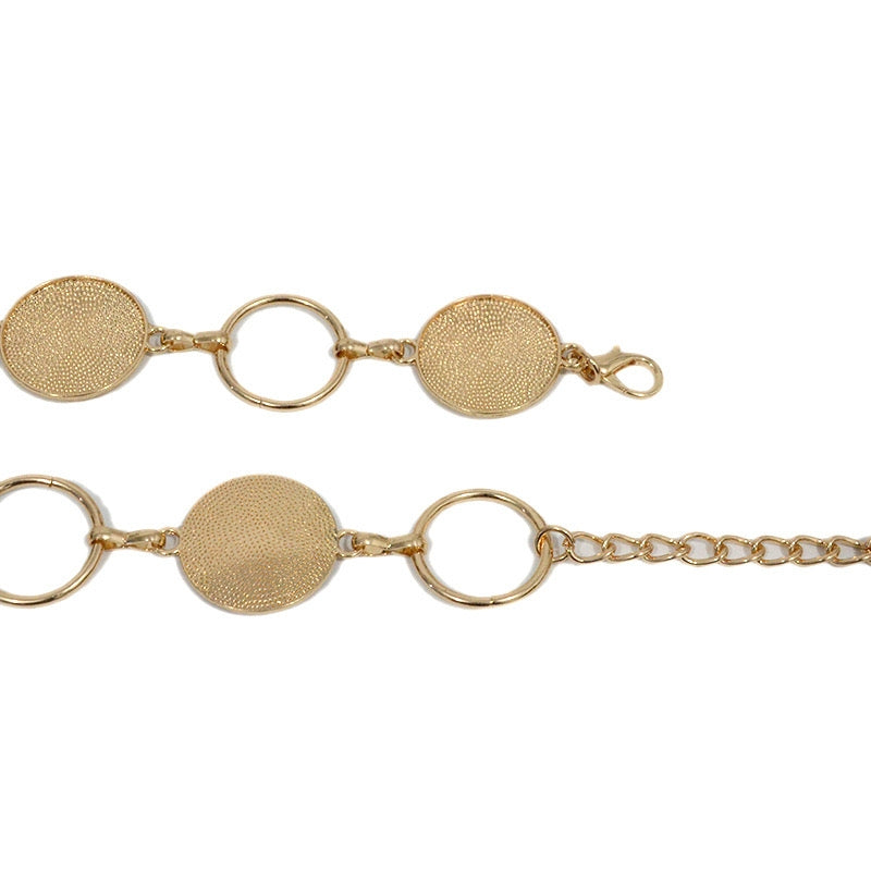 Classic Solid Color Alloy Women's Circle Chain Belt