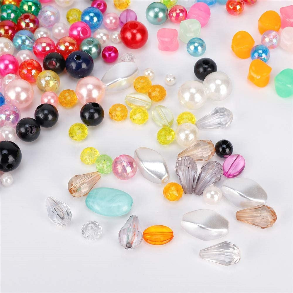 Classic Acrylic Jewelry Accessories Set - 2062pcs DIY Beading Kit for Bracelets and Necklaces
