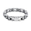Classic Titanium Steel 18K Gold Plated Men's Bracelet with Black Stainless Steel Bike Chain Design