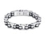 Classic Titanium Steel 18K Gold Plated Men's Bracelet with Black Stainless Steel Bike Chain Design