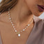 Classic Geometric Imitation Pearl Chain Pendant Necklace for Women