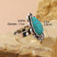 Classical Geometric Turquoise Water Droplet Women's Open Ring