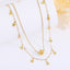 Classical Romantic 18K Gold Plated Stainless Steel Double Layer Star Pendant Necklace