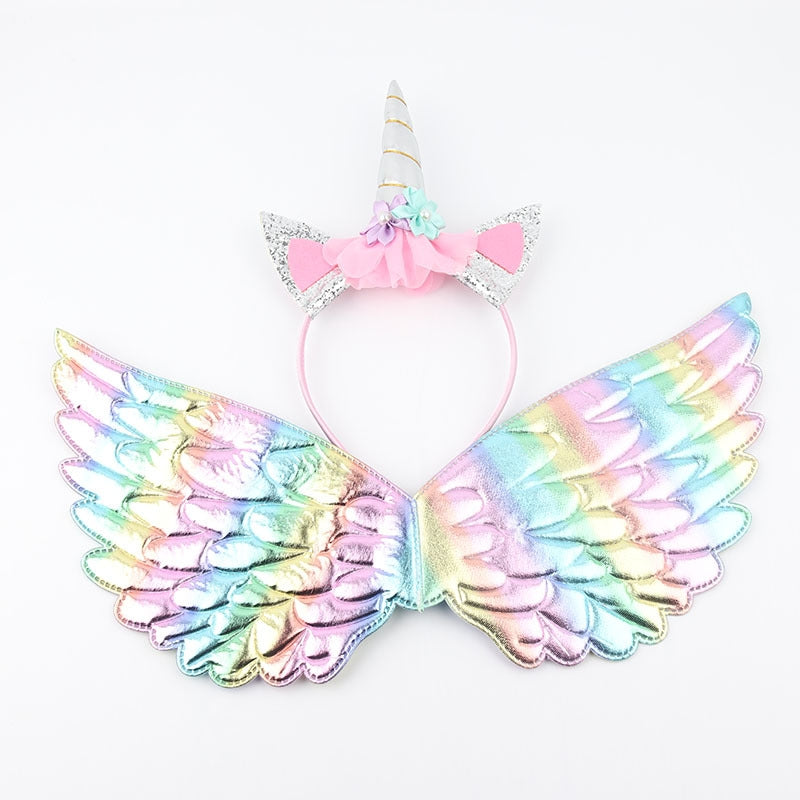 Colorful Butterfly Fairy Angel Wings Costume Props Headband