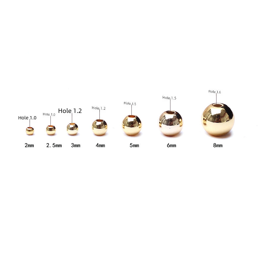 14k Gold Plated Solid Copper Beads for DIY Jewelry Making Bracelet Necklace Accessories