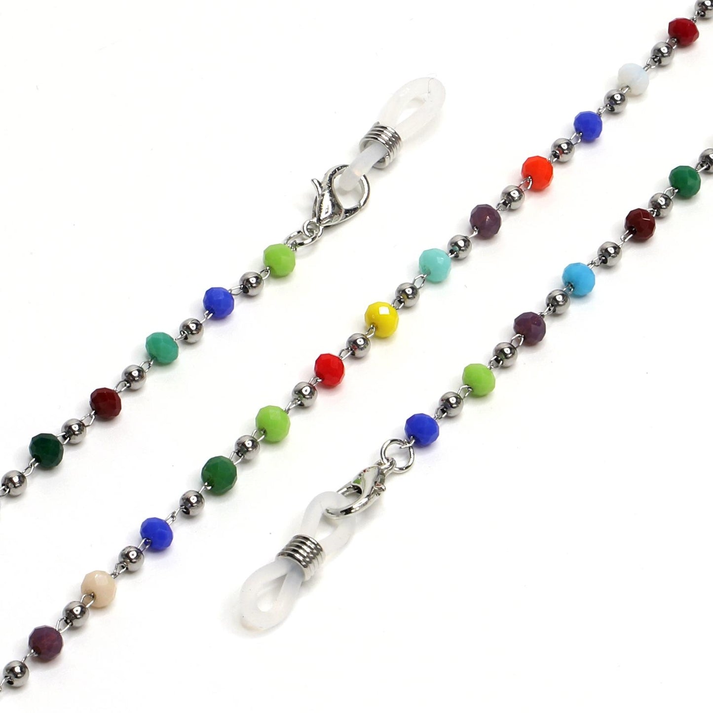 Colorful Crystal Stainless Steel Sunglasses Chain Anti-Slip Glasses Holder