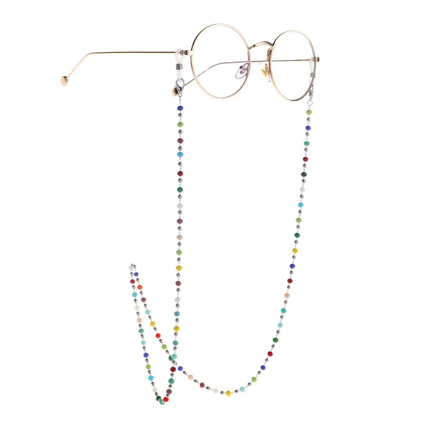 Colorful Crystal Stainless Steel Sunglasses Chain Anti-Slip Glasses Holder