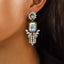 Colorful Crystal Flower Statement Alloy Earrings