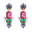 Colorful Crystal Flower Statement Alloy Earrings