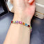 Colorful Gemstone Egg Shaped Bracelet with Unique Design