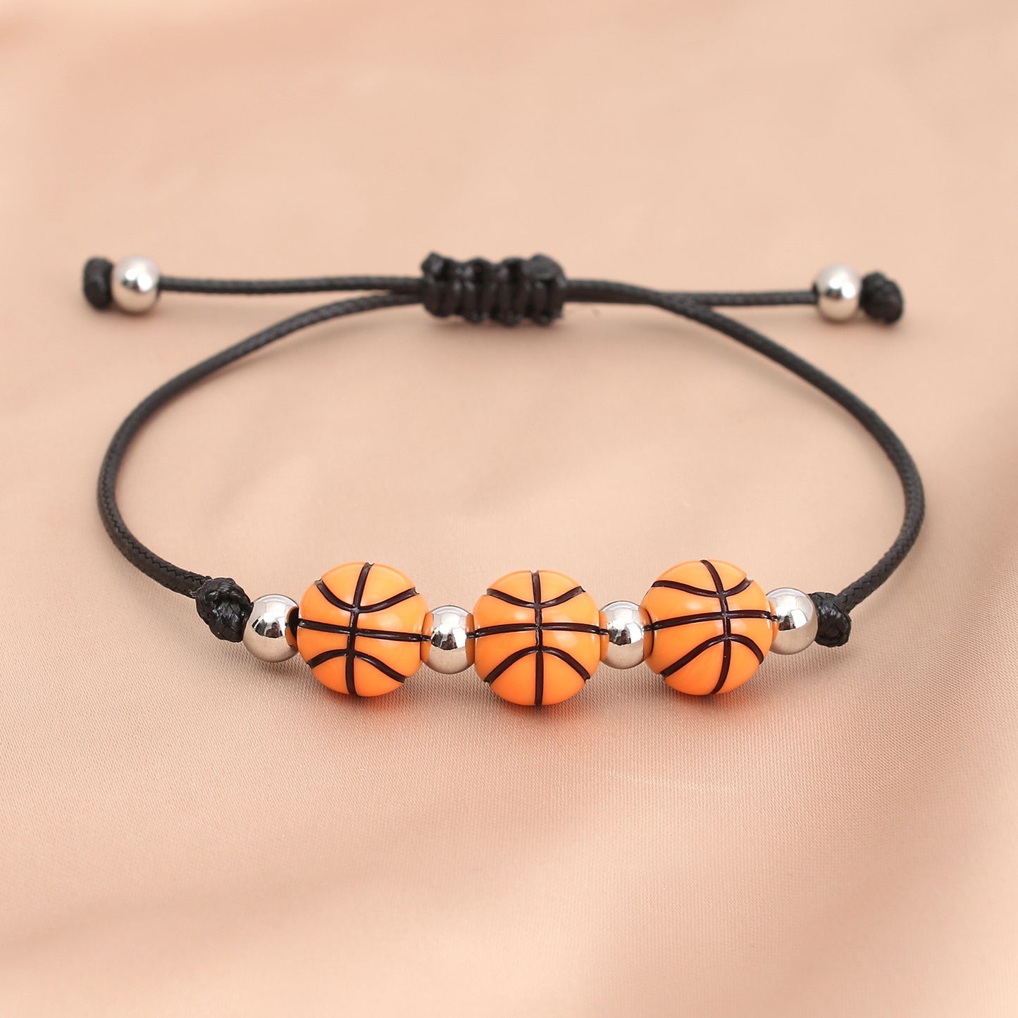 Acrylic Sports Beaded Bracelet for Men - Basketball, Billiards, Baseball Design