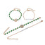 European American Fashion Circle Tassel Beaded Bracelet Set - White & Green Contrast