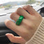 Commute Color Block Enamel Crack Open Gold Plated Women's Vintage Ring