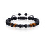 Tiger Eye Beaded Men's Bracelet - Woven Design Gift for Him