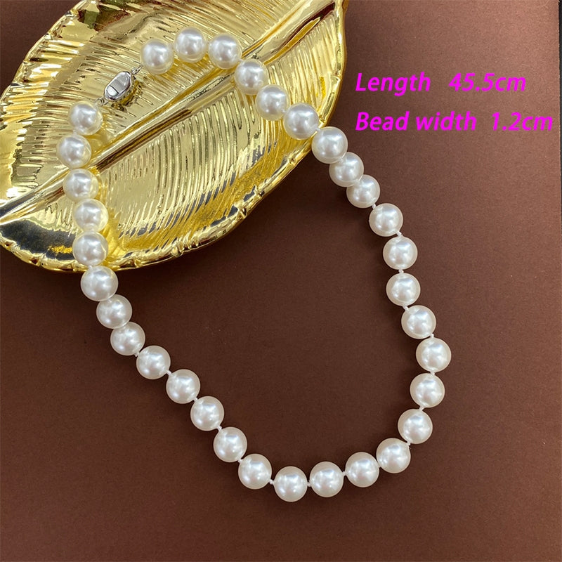 Elegant Zircon and Pearl Beaded Necklace for Women