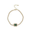 14k Gold Plated Green Zirconia Rhinestone Bracelet for Women