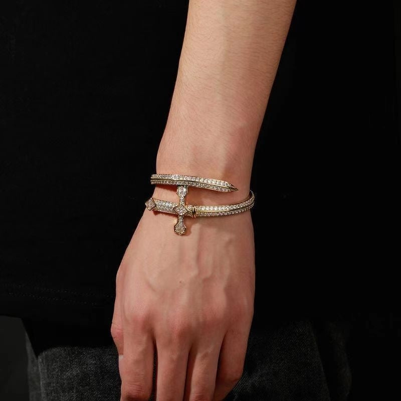 Cool Style Cross Zircon Alloy Wholesale Bangle