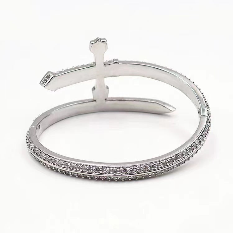 Cool Style Cross Zircon Alloy Wholesale Bangle