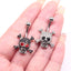 Cool Skull Stainless Steel Belly Ring with Rhinestones and Epoxy Inlay