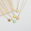 14K Gold Plated Enamel Sun Pendant Necklace with Unique Design