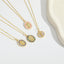 14K Gold Plated Geometric Zircon Pendant Necklace with Vintage Ethnic Charm