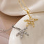 Copper 18K Gold Plated Starfish Zircon Pendant Necklace