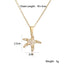 Copper 18K Gold Plated Starfish Zircon Pendant Necklace