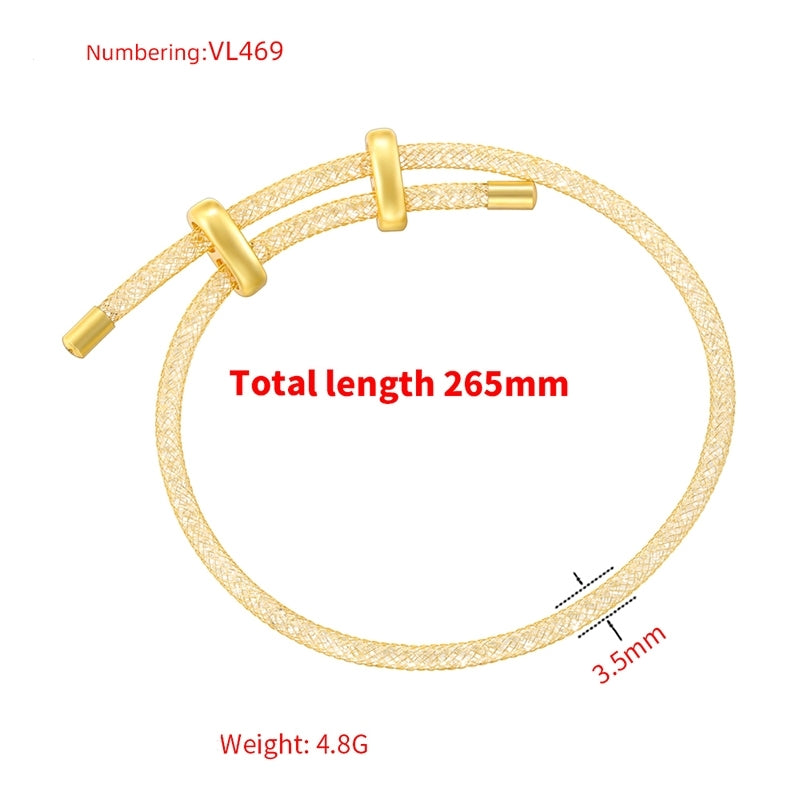 18K Gold Plated Zircon Tennis Bracelet with Adjustable Mesh Band