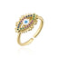 18K Gold Plated Colorful Zircon Eye Open Ring