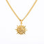 18K Gold Plated Sun Palm Heart & Hamsa Hand Zircon Pendant Necklace