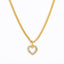 18K Gold Plated Sun Palm Heart & Hamsa Hand Zircon Pendant Necklace