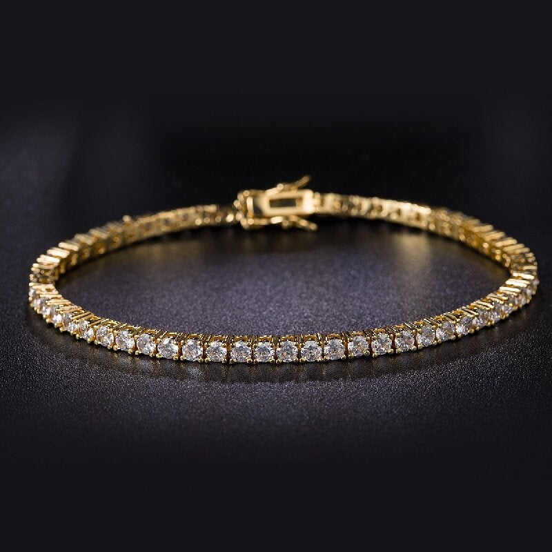 18K Gold Plated Copper Zircon Tennis Bracelet