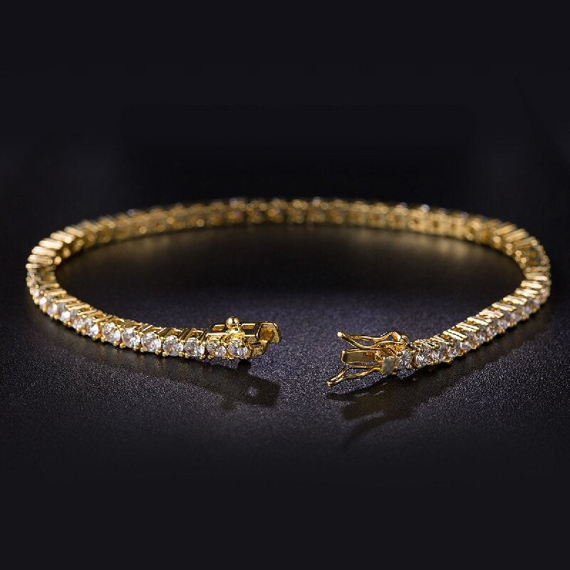 18K Gold Plated Copper Zircon Tennis Bracelet