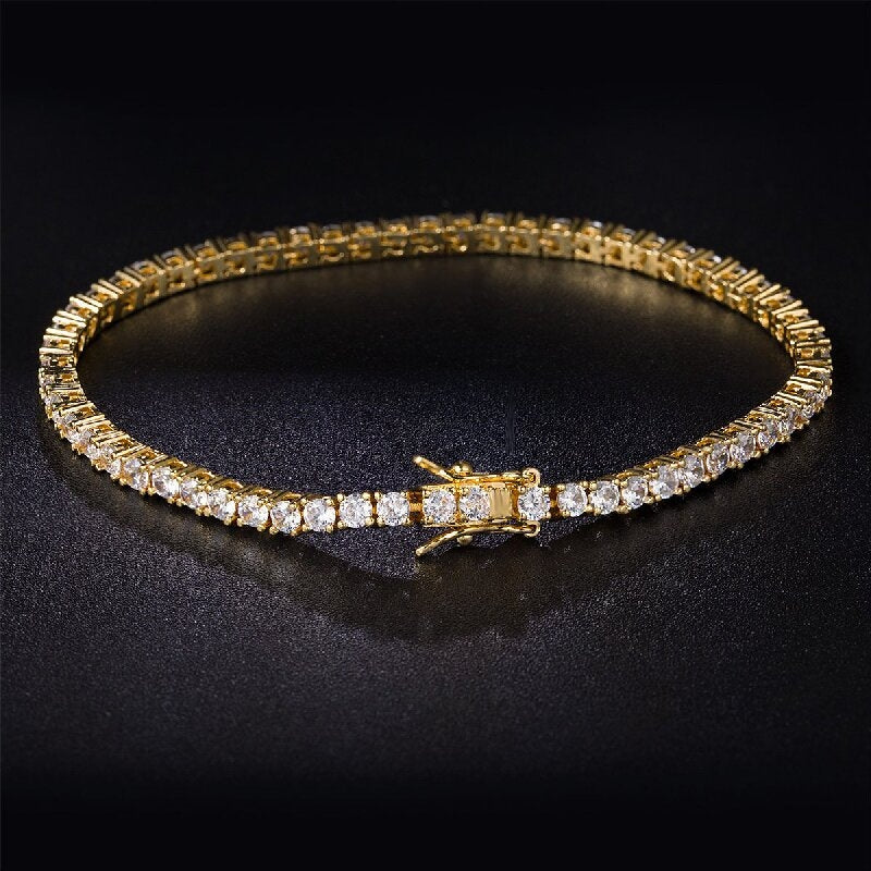 18K Gold Plated Copper Zircon Tennis Bracelet