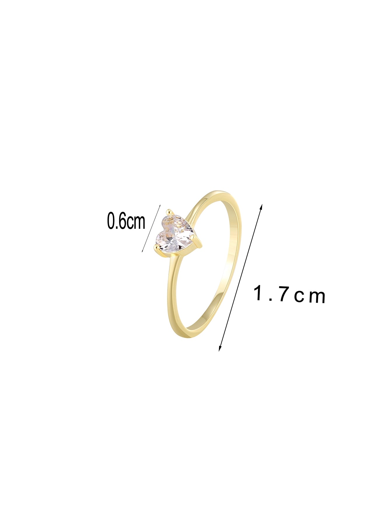 18K Gold Plated Geometric Oval Heart Pearl Zircon Ring with Square Inlay Design