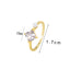 18K Gold Plated Geometric Oval Heart Pearl Zircon Ring with Square Inlay Design