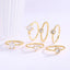 18K Gold Plated Geometric Oval Heart Pearl Zircon Ring with Square Inlay Design