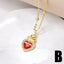 18K Gold Plated Heart Shape Zircon Wing Pendant Necklace