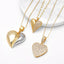 18K Gold Plated Heart Shape Zircon Pendant Necklace