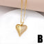 18K Gold Plated Heart Shape Zircon Pendant Necklace