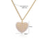 Copper 18K Gold Plated Heart and Star Pendant Necklace with Artificial Pearls